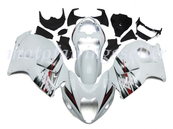 

new abs plastic fairings kit fit for suzuki gsx1300 1300r 1997 98 99 00 01 02 03 04 05 06 2007 injection mold gloss white and silver style