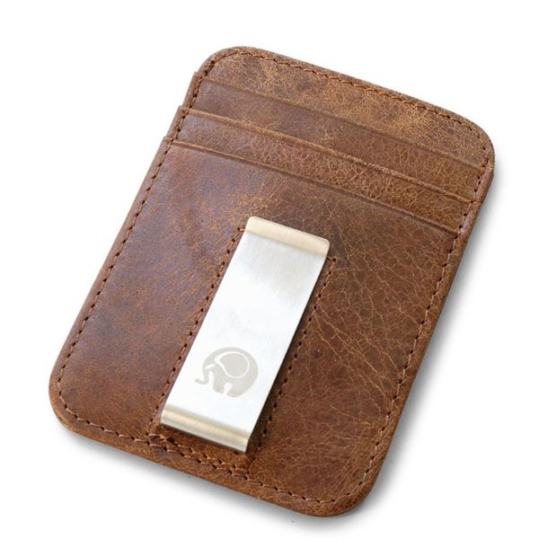 

мђжка кожа денги клип бђмажник аѬинне нађѬална кожа денги зажим миним, Black