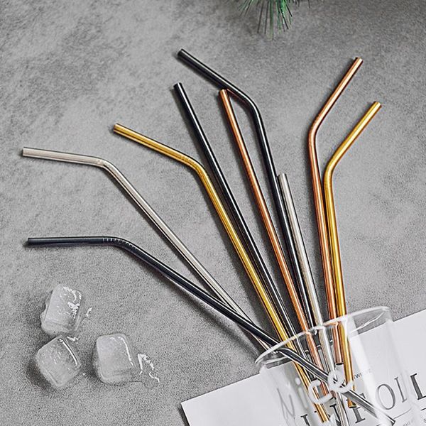 

stainless steel straw reusable metal drinking straw with cleaner brush for home party barware bar accessories