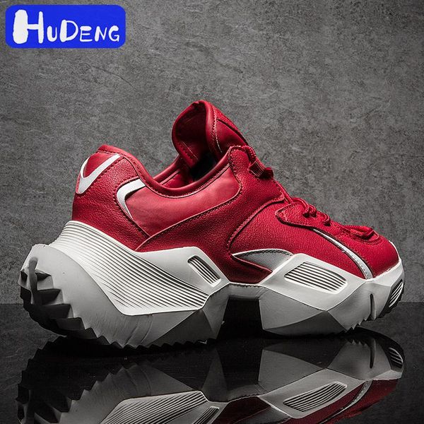 

hudeng roman mans sneakers brand men casual men shoes fashion mens leather shoes casual zapatos ins, Black
