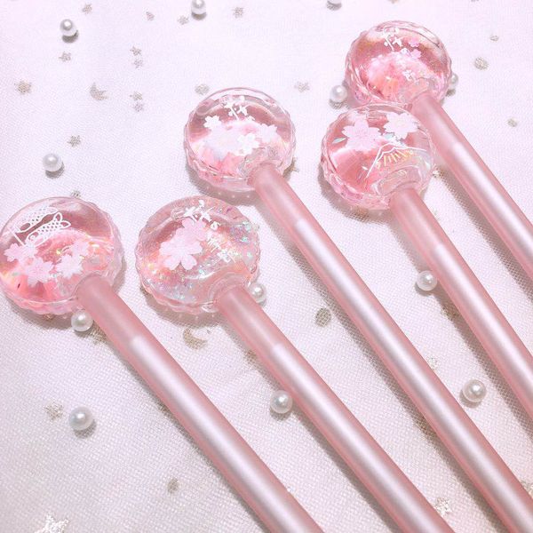 

1piece creative flow oil crystal pen korean stationery cute pink gel pen school office supply