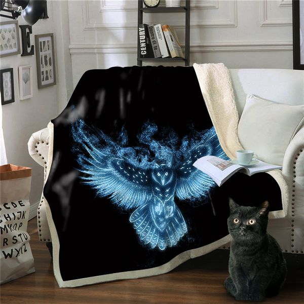 

digital art eagle double plies polar fleece warm keeping throw blanket