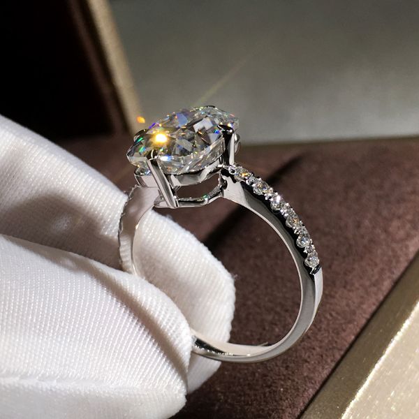 

minimalist white square zircon wedding ring unique style female silver color ring classic engagement promise rings for women, Slivery;golden