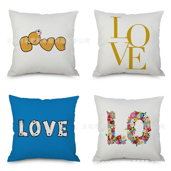 

love flax pillow concise report pillow case ins wind cushion back cushion automobile sofa imitate mabaozhen factory