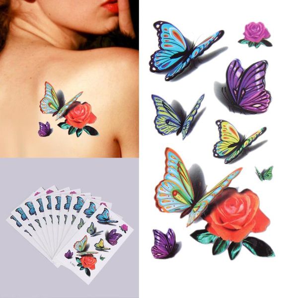 Acheter Papillon Fleur Temporaire Tatouage Autocollants Body Art Tatouages Temporaires Autocollant à La Mode étanche Decal En Gros De 3386 Du