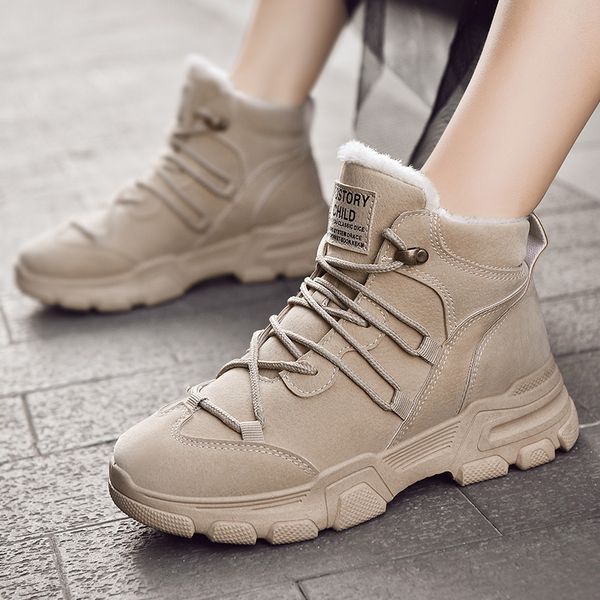 

fashion winter cotton shoes women snow boots botas mujer female warm footwear high sneakers women ankle boots for women, Black