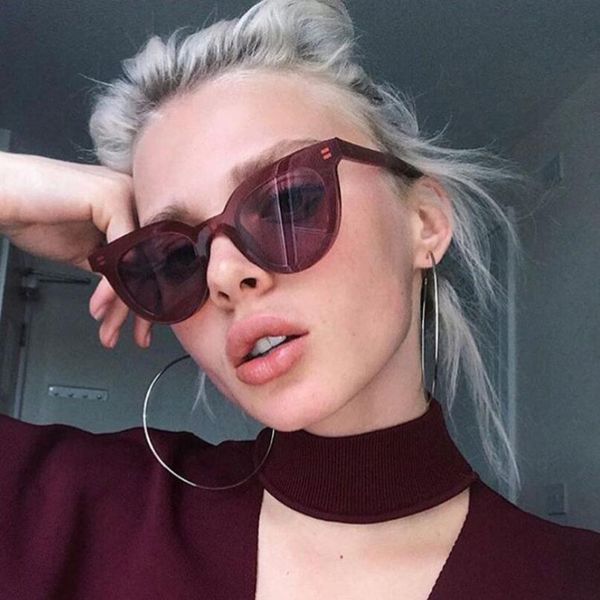 

2019 new cat eye sunglasses women red fashion colour sun glasses brand design vintage shades oculos uv400, White;black