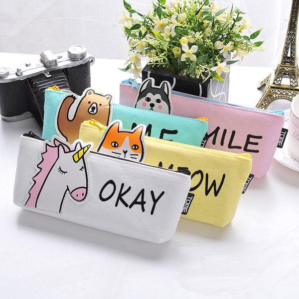 

Animal Pencil Case Fabric School Supplies Stationery Gift School Cute Pencil Box Pencilcase Pencil Bag School Supply Tool