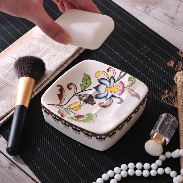 

ceramics drain soap box holder soapbox bathroom accessories soap dish storage basket box
