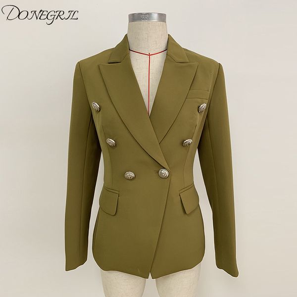 

2019 autumn and winter new women's suit jacket classic metal buckle double-breasted small suit, White;black