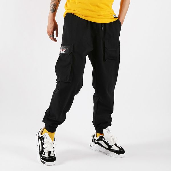 

men streetwear hip hop cargo pant male harem trousers jogger sweatpants plus size m-6xl, Black