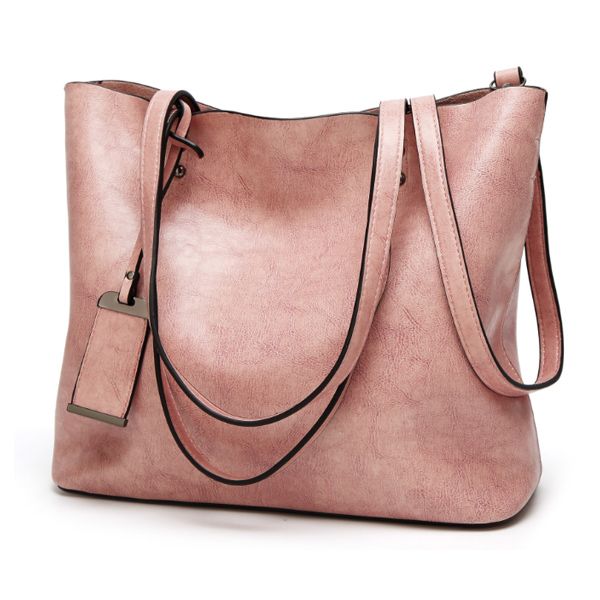 

hbp handbags purses solid color shoulderbags for women soft pu leather casual totes female all-match ladies handbag pink