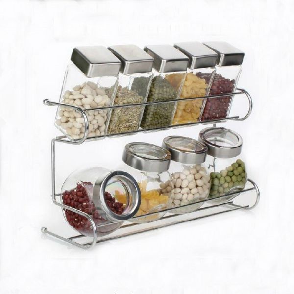 

kitchen glass cruet condiment spice jars set salt and pepper shakers cooking seasoning bottle 10pcs/set