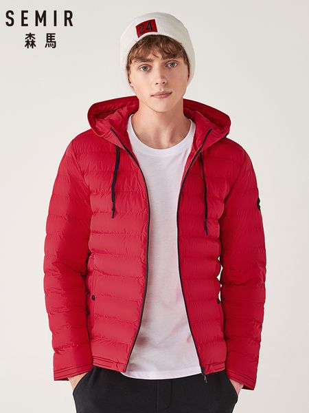 

semir cotton jacket men winter 2019 new warm hooded men casual coat jacket man korean adult, Black