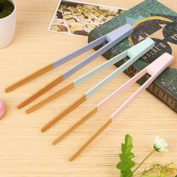

colorful bamboo wood bbq tong cake toast clip kitchen utensil food tongs for baking other kitchen dining bar