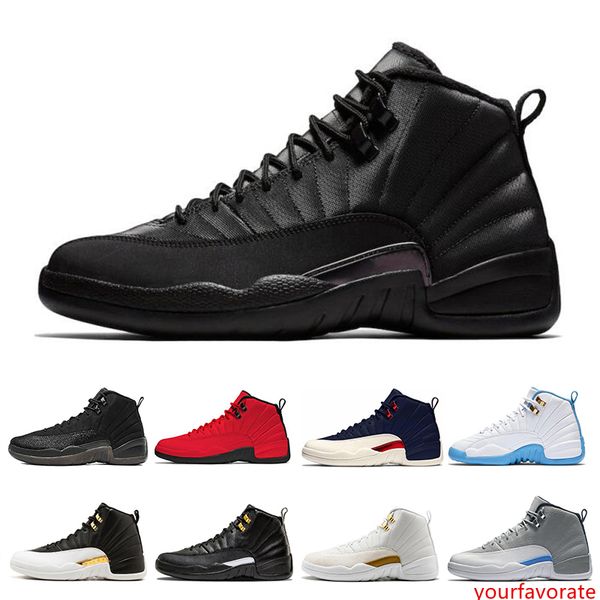

12 12s mens basketball shoes winterized gym red college navy cny bulls university blue men sport sneakers size 7-13