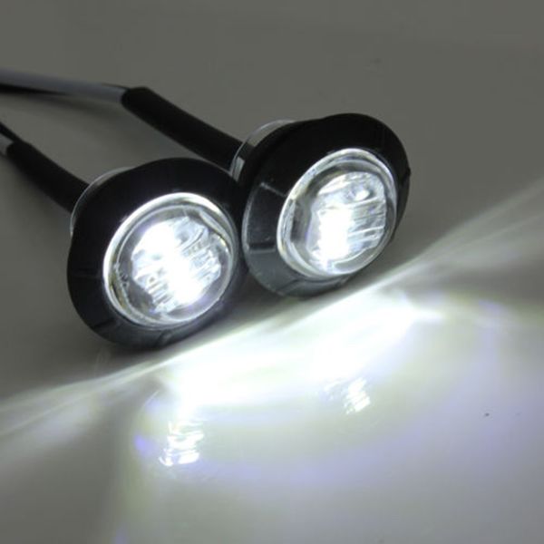 

10x mini 3/4" round side 3 led marker trailer car bullet light waterproof white