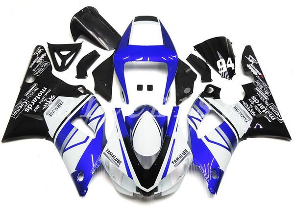 

новый abs обтекатель комплекты подходят для yamaha yzf-r1 98 99 yzf1000 1998 1999 r1 комплект кузова на заказ синий белый черный