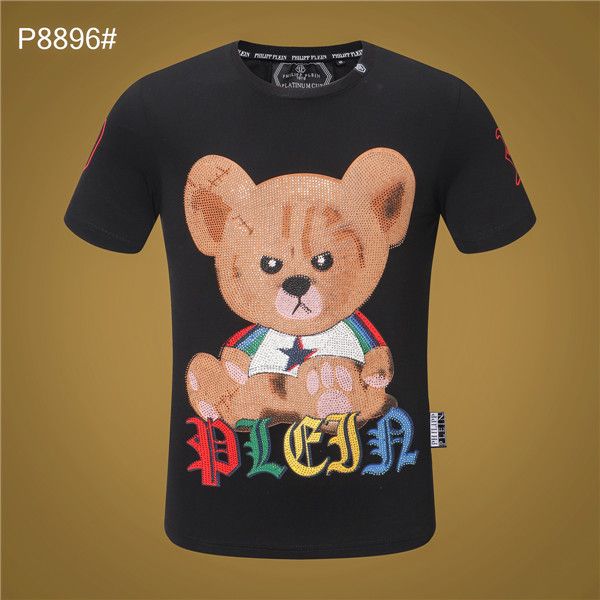 

2019 mens luxury t shirts italy fashion printed phillip plain brand clothes sale, White;black