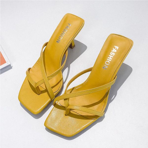 

sarairis new arrivals thin heels elegant shoes women summer sandal flip flops woman slippers, Black