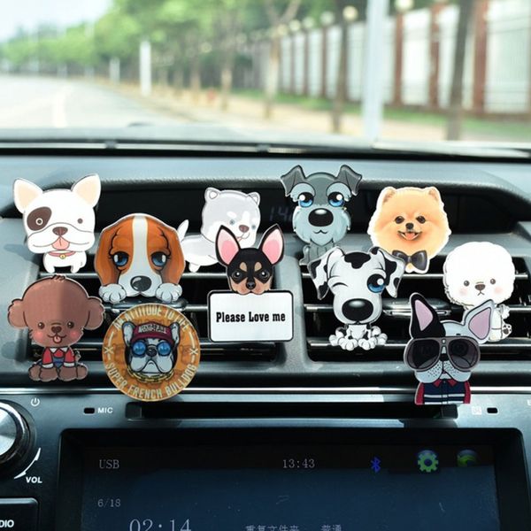 

car outlet perfume cute puppy dog automobiles air freshener car ornament solid fragrance air conditioner outlet clip