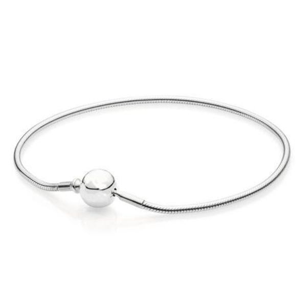 

original 925 sterling silver bracelet ball clasp suitable essence collection bangle fit women bead charm diy fashion jewelry, Golden;silver