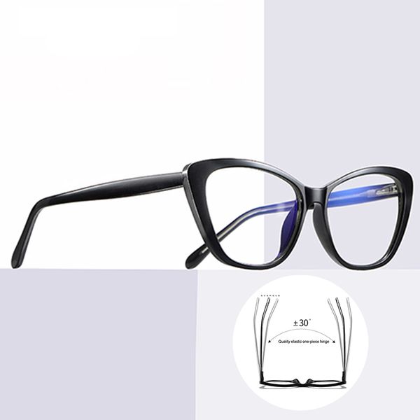 

eyeglasses frame women fashion cat eye glasses frames blue light coating gaming computer glasses myopic, White;black