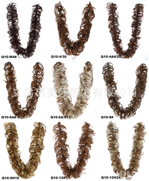 

wig wrap-around hair bag hair ring hair caterpillar pull flower wig q10, Black