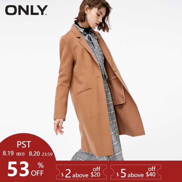 

only womens' winter new fashion double-faced woolen coat simple and stylish floral print button|11834s506, Black