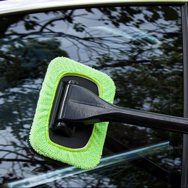 

new auto window cleaner windshield windscreen microfiber car wash brush dust long handle car cleaning tool glass towel hot