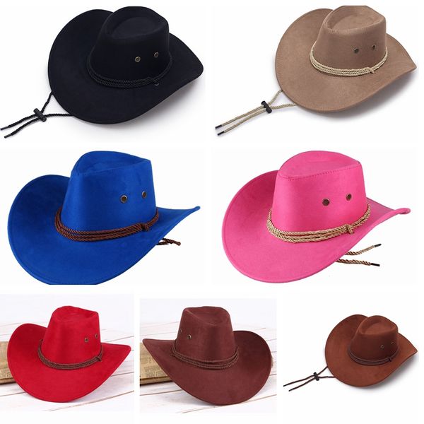 

western cowboy hats men retro sun visor knight hat cowgirl wide brim hats summer outdoor tourism headwear lla833, Blue;gray