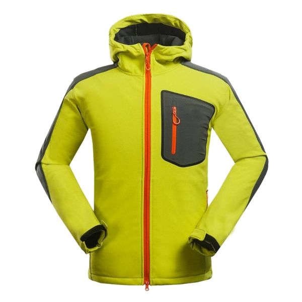 

waterproof softshell jacket hooded jacket hiking fleece rain coat windbreaker outdoor camping trekking men sportswear, Blue;black