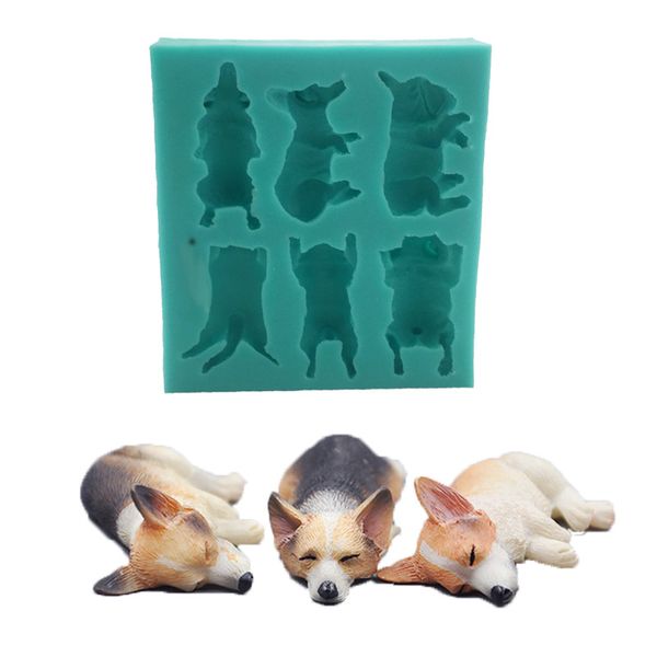 Diy Silicone Dog Mould Sugar Melting Molds Cake Animal Series Mold Opp Packing High Resistance Green Color 14 5wl J1