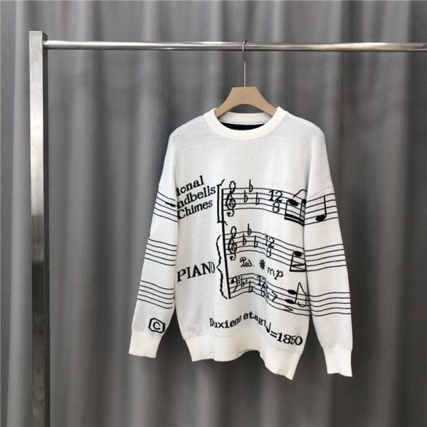 

19aw luxurious paris brand design  hoodie long sleeve crewneck sweater sweatshirt fashion note print pullover hoodie outdoor v sweatshirt, Gray;blue