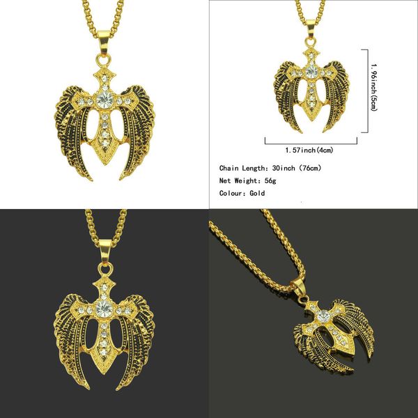 

originality hip hop diamond cross pendeloque cut necklace hip-hop ornaments gold chain mens gold chain pendants swarovski rosary necklaces, Silver