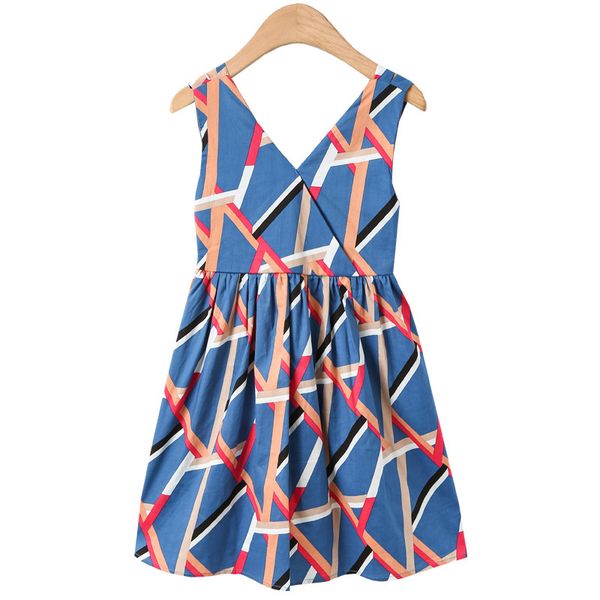 

summer girl dress cotton sleeveless kids dress fashion girls clothing, Red;yellow