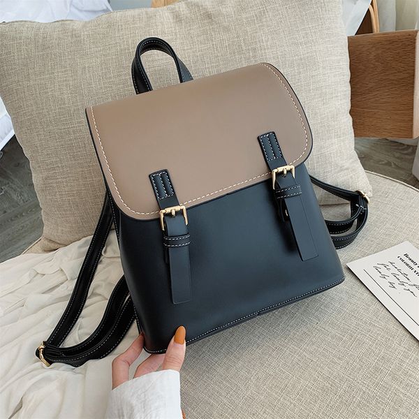 

women backpack pu leather fashion travel backpacks female feminine casual large capacity female shoulder bags
