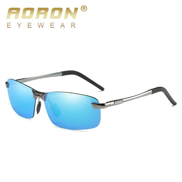 

aoron 1 pair fashion men driving sunglasses retro style aluminium frame polarized lens uv400 anti-glare goggles, White;black