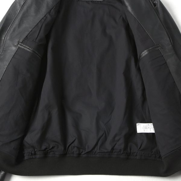 

va22 back embroidered soft embossing hide substance pilots jia ke kuan men's leather coat 0.86kg, Black