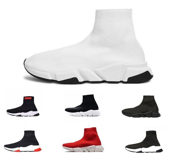 

2019 speed trainer luxury designers shoes party black white red high sock shoes mens womens fashion boots triple black casual shoes