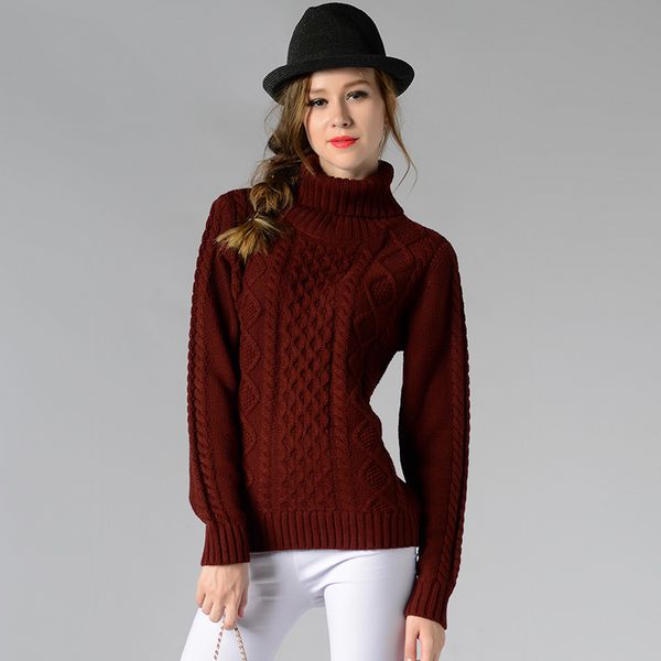 

casual thick knitted women pullover sweater fashion autumn winter clothes ladies turtleneck long sleeve jumper jersey mujer 2019, White;black