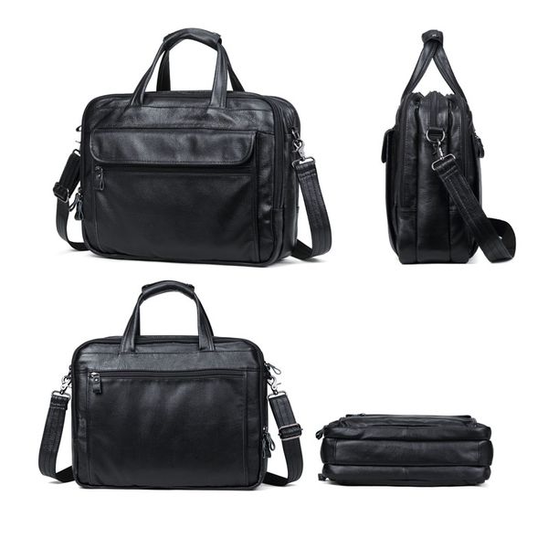 

capacity messenger handbag men briefcases briefcase lapbags large genuine business leather new 15" bag men's shoulder olaeo, Red;black