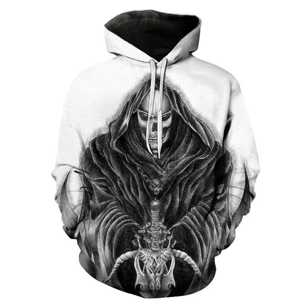 

explosion models hip hop guitarist metal band 3d print hoodie autumn and winter fashion men's sweatshirt street clothing hoodie, Black