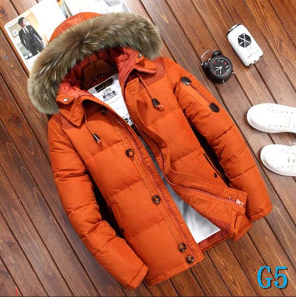 

mens down jacket winter men short fur hood four color available duck down thick fur collar men outdoor winter warm coat  tideg5, Black