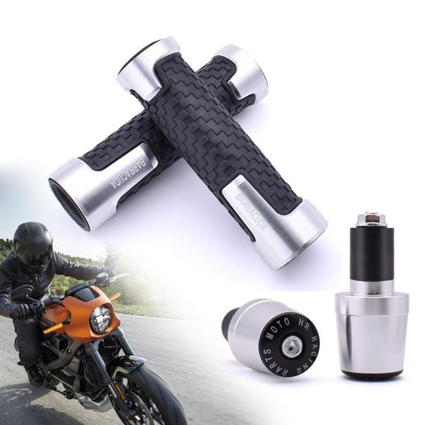 

barracuda motorcycle 7/8" rubber handlebar grips bar ends caps for aprilia rsv mille rsv4 tuono benelli tnt600 tnt300