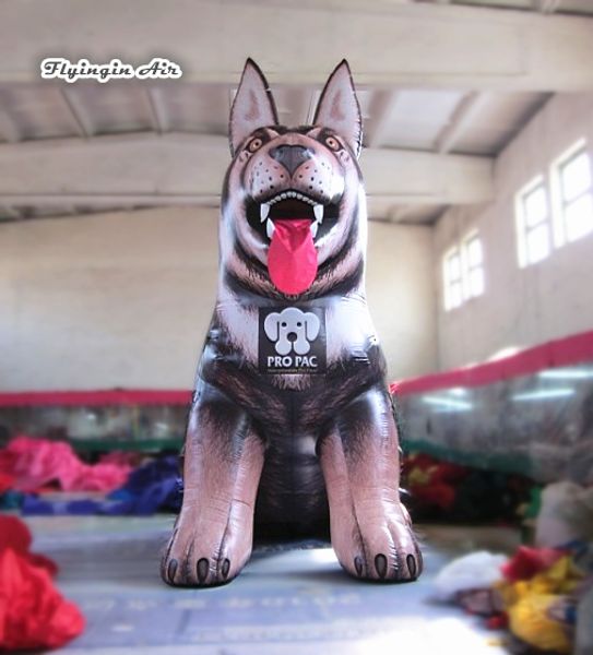 Publicidade personalizada Modelo de cão inflável Balão 3m/6m Air Blow Up Animal Siberian Husky for Pet Shop Evento