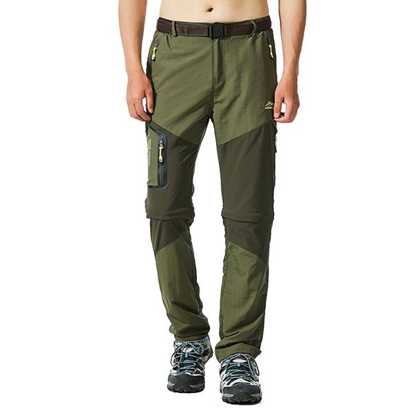

2019 new men hiking pants outdoor fishing trousers sretch waterproof windproof camping jogger quick dry climing trekking legging, Black;green