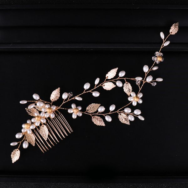 

2019 new gold leaf handmade floral bridal hair jewelry wedding women headwear comb headbands dropshipping