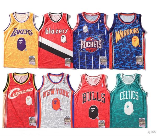 

new t-shirt vest 19ss tide brand joint basketball vest men and women sleeveless t-shirt ape casual shirt m-xxl ing, White;black