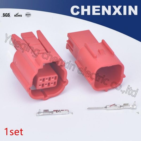 

red 6 pin female and male waterproof auto connectors car electrical wiring case adapter housing connector